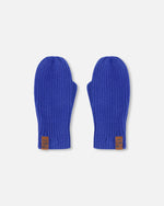 Ribbed Knit Mittens Royal Blue - H30WT26_04690