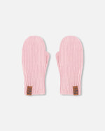 Ribbed Knit Mittens Pale Pink - H30WT26_06003