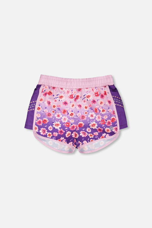 Athletic Shorts In Recycled Polyester Mauve Floral Gradient - H30XG26_3H201