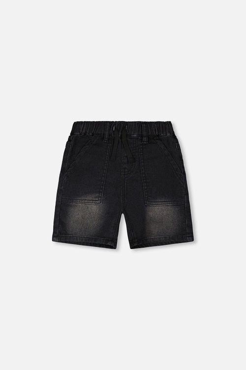 French Terry Grey Denim Shorts - H30YB28_01240