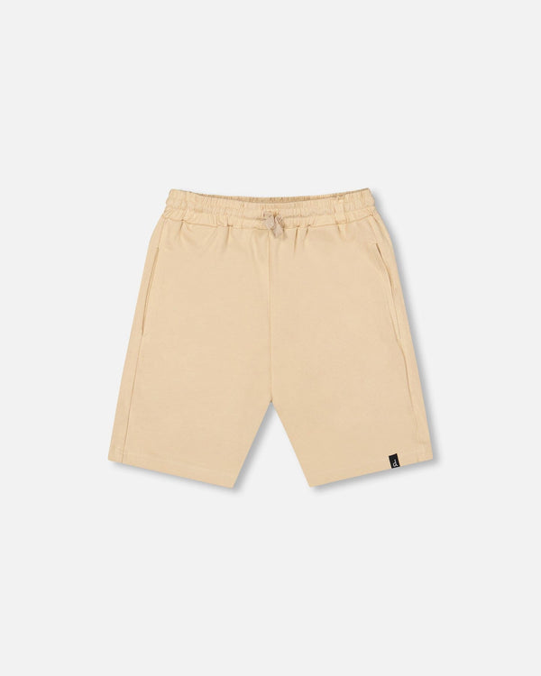Organic Cotton Jersey Shorts Beige Pants & Shorts Deux par Deux