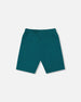 Organic Cotton Jersey Shorts Dark Turquoise Pants & Shorts Deux par Deux