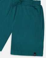 Organic Cotton Jersey Shorts Dark Turquoise Pants & Shorts Deux par Deux