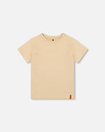 Organic Cotton Jersey T-Shirt Solid Beige Tees & Tops Deux par Deux
