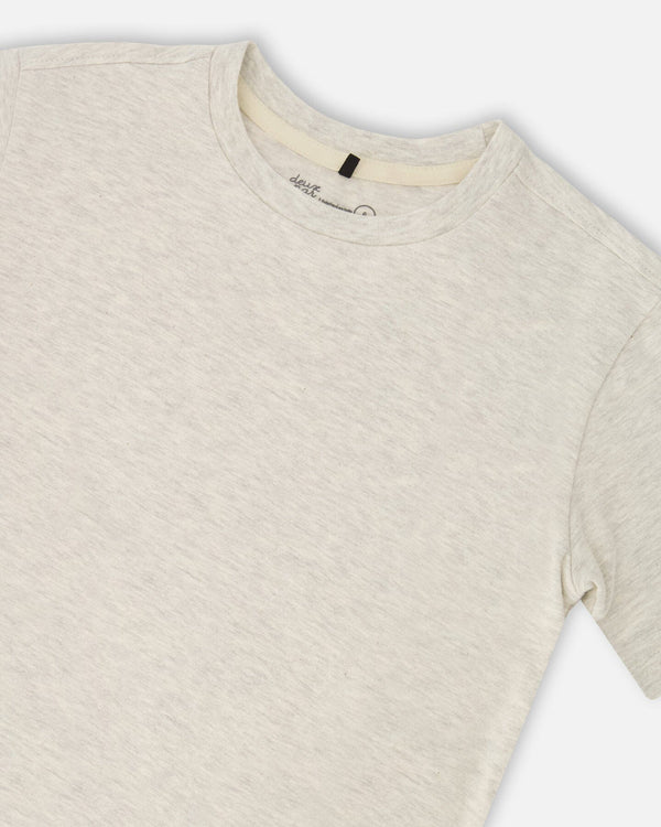 Organic Cotton Jersey T-Shirt Solid Heather Grey Tees & Tops Deux par Deux
