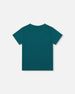 Organic Cotton Jersey T-Shirt Solid Dark Turquoise Tees & Tops Deux par Deux