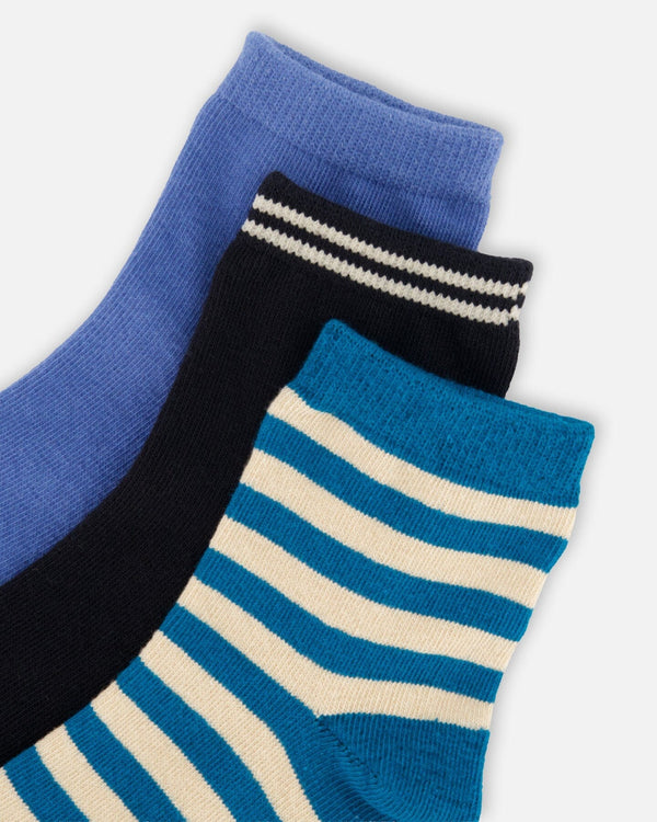 Socks (3 Pairs) Set Striped Green - H30YBS_3H204