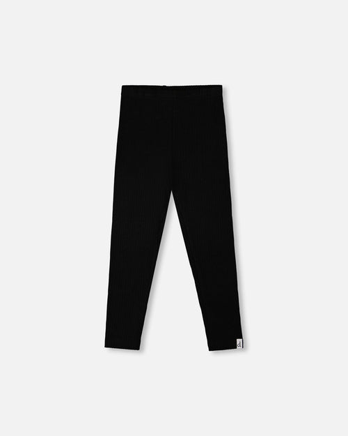 Full-Length Rib Leggings Black - H30YG62_09990
