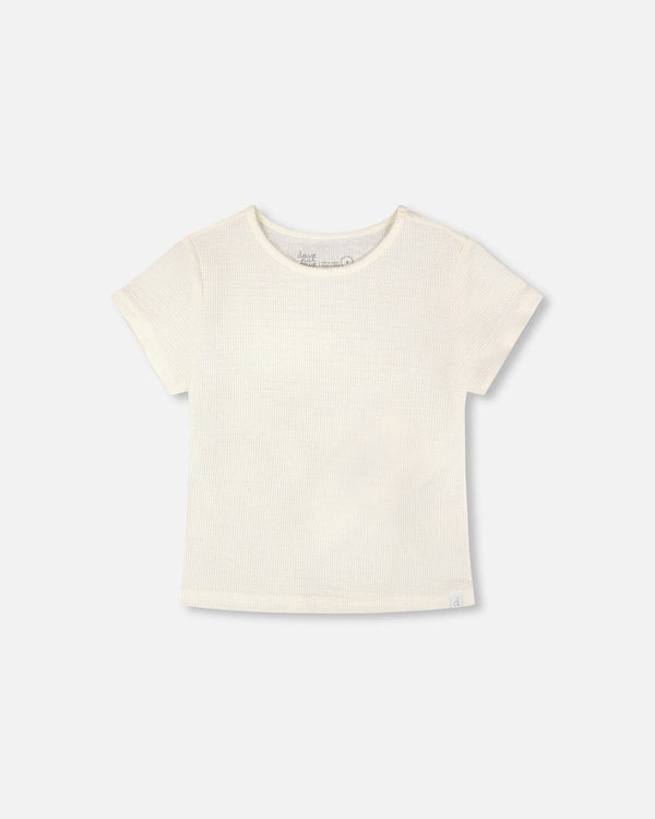 Crinkle Jersey T-Shirt Off White - H30YG70_01010
