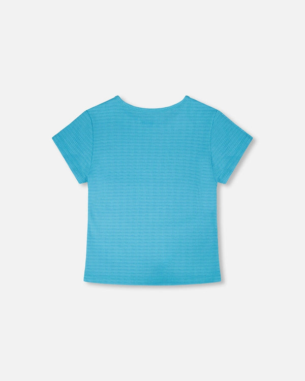 Crinkle Jersey T-Shirt Blue - H30YG70_04520