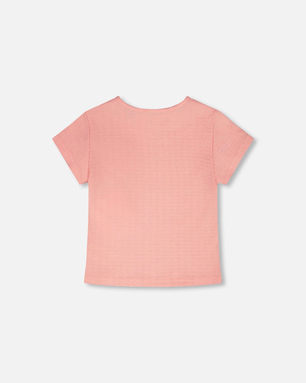 Crinkle Jersey T-Shirt Off Peach Pink - H30YG70_06160