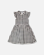 Sleeveless Button Down Dress Black Gingham - H30YG85_3H178