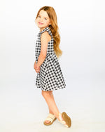 Sleeveless Button Down Dress Black Gingham - H30YG85_3H178