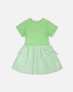 Bi-Material Dress Mint Green - H30YG86_03007