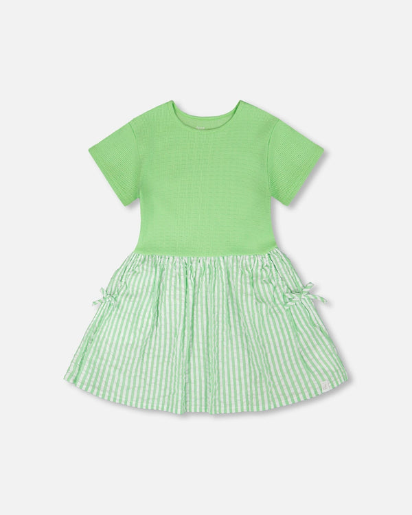 Bi-Material Dress Mint Green - H30YG86_03007