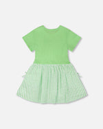Bi-Material Dress Mint Green - H30YG86_03007