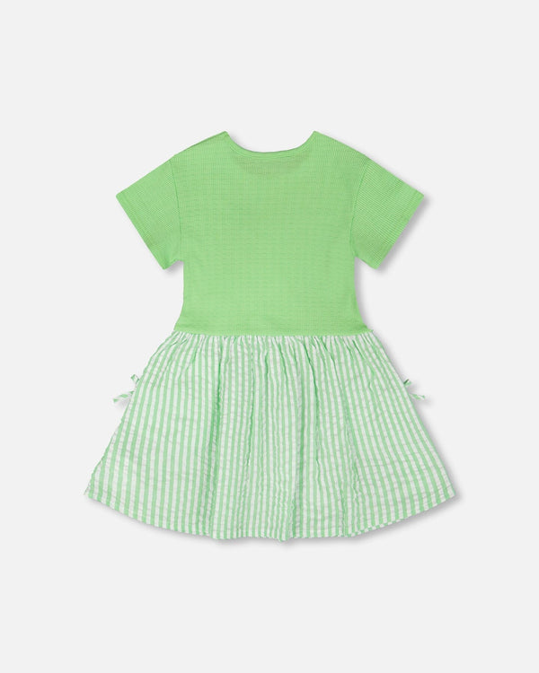 Bi-Material Dress Mint Green - H30YG86_03007