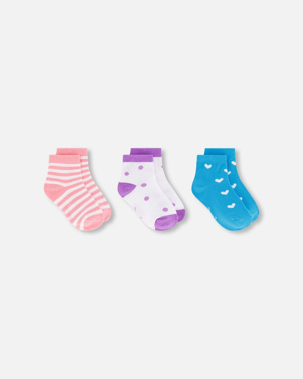 Socks (3 Pairs) Striped Pink - H30YGS_3H206