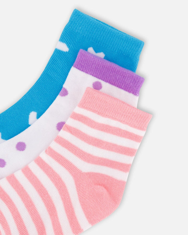 Socks (3 Pairs) Striped Pink - H30YGS_3H206