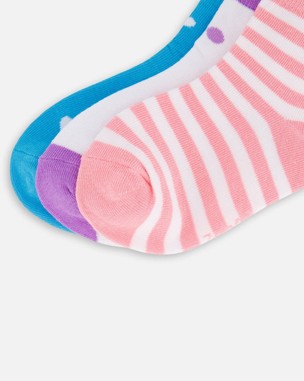 Socks (3 Pairs) Striped Pink - H30YGS_3H206