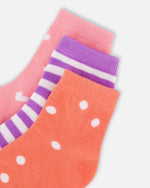 Socks (3 Pairs) Striped Mauve - H30YGS_3H207