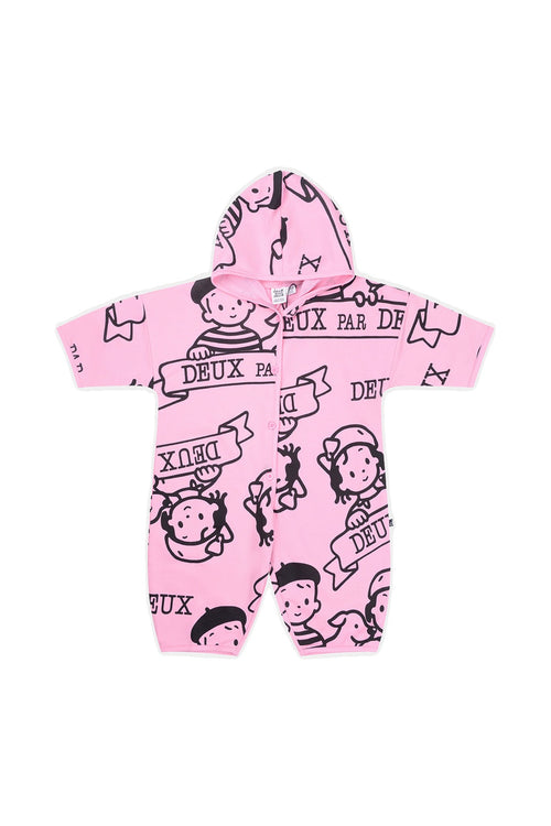 40. Jubiläum bedruckter Jersey-Einteiler in zartem Rosa