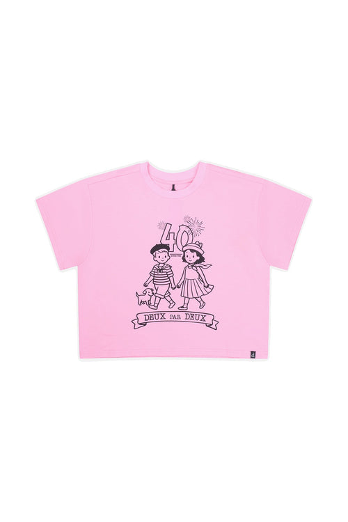 T-shirt graphique 40e anniversaire rose tendre