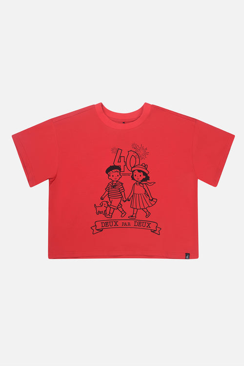 Adult 40th Anniversary Graphic Boxy T-Shirt Poppy Red