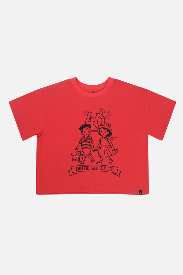 Adult 40Th Anniversary Graphic T-Shirt Poppy Red