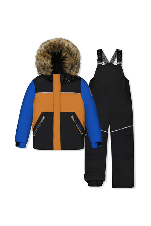 Two Piece Discover Snowsuit Black Brown And Blue - J10DB40_09990