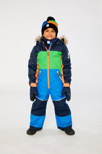 Kids One Piece Discover Snowsuit Blue Green And Orange - J10DB77_04006