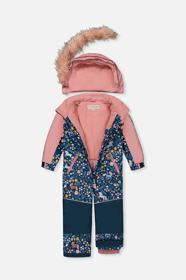 Kids One Piece Discover Snowsuit Blue And Pink Unicorn Print - J10DG70_1J016