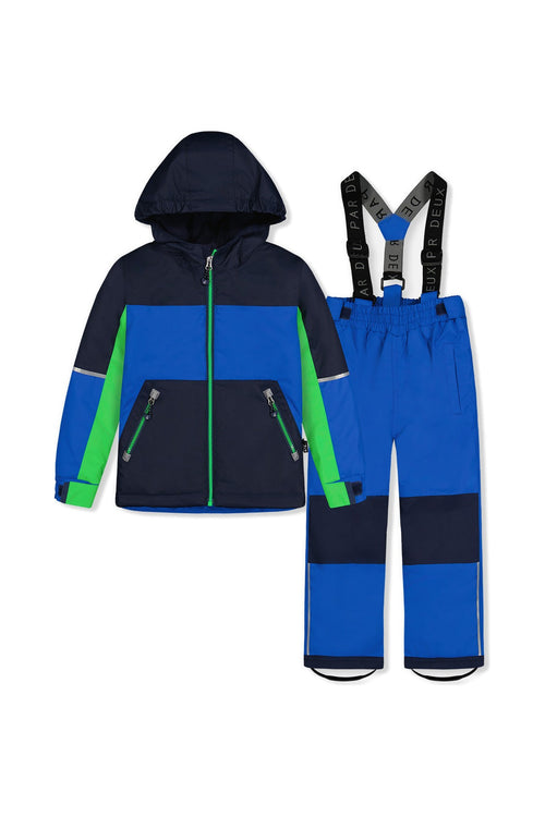 Light Weight Two Piece Chill Snowsuit Royal Blue And Green