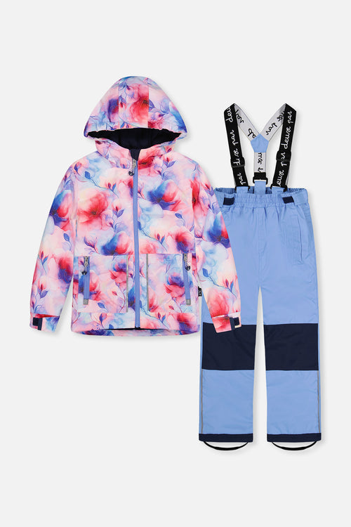 Light Weight Two Piece Chill Snowsuit Mauve Printed Flowers