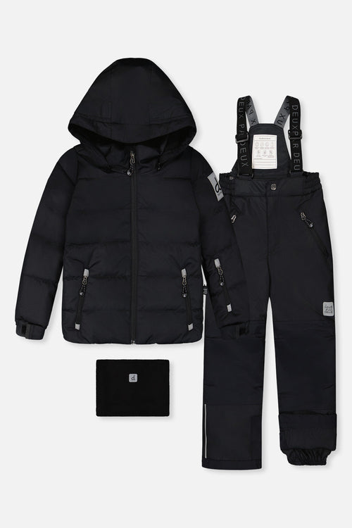 Two Piece Play Snowsuit Black With Black Pants