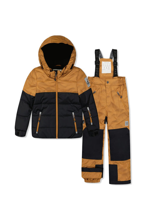 Two Piece Play Snowsuit Brown And Black With Brown Pants