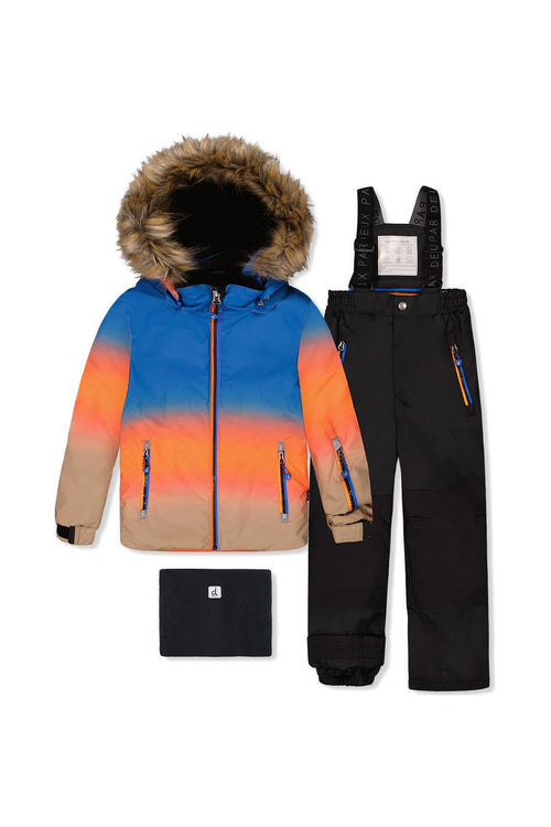 Two Piece Play Snowsuit Blue And Orange Gradient - J10PB43_1J058