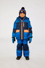 Two Piece Play Snowsuit Navy Blue And Orange With Blue Pants - J10PB45_04790
