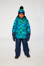 Two Piece Play Snowsuit Blue And Green Checkered Print With Navy Pants - J10PB49_1J053