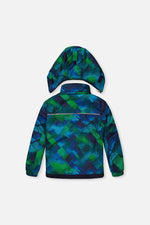 Two Piece Play Snowsuit Blue And Green Checkered Print With Navy Pants - J10PB49_1J053