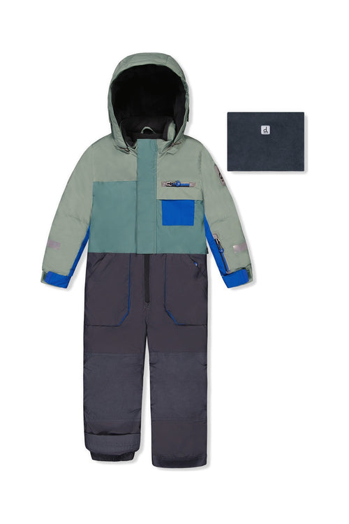 Kids One Piece Play Snowsuit Sage Green And Grey - J10PB73_04930