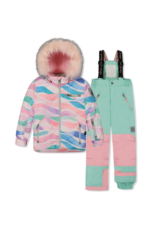 Two Piece Play Snowsuit Multicolored Line Print