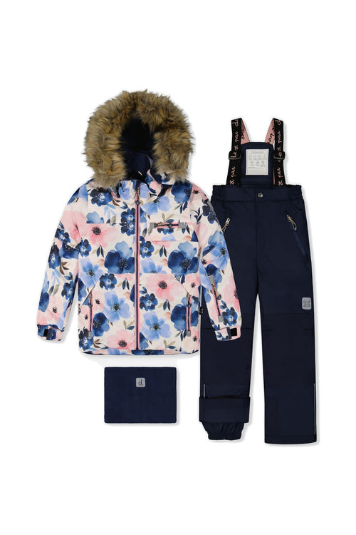 Two Piece Play Snowsuit Watercolor Flower Print