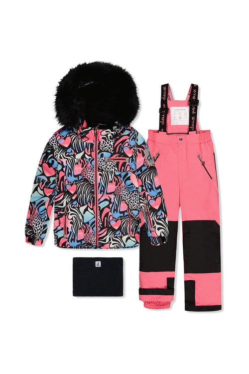 Two Piece Play Snowsuit Black Zebra Print With Pink Pants - J10PG83_1J024