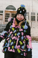 Two Piece Play Snowsuit Black Gummy Bear Print - J10PG88_1J033
