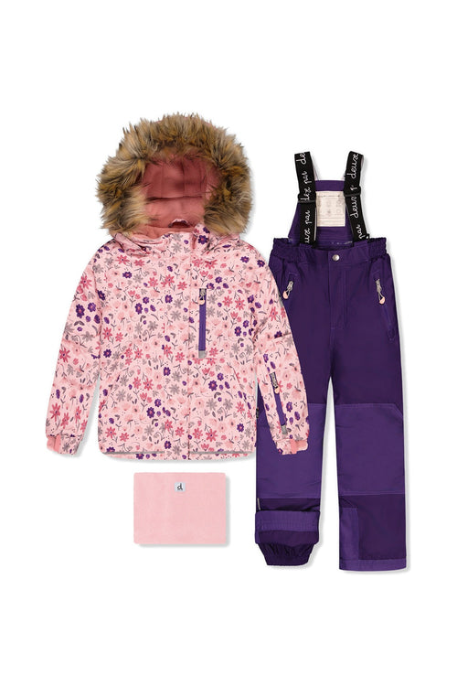 Two Piece Play Snowsuit Pink Mini Flower Print - J10PG89_1J020