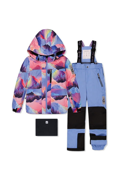 Two Piece Play Snowsuit Pink Mountain Print With Blue Pants - J10PG93_1J032