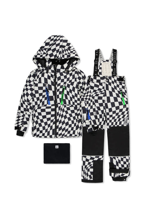 Two Piece Teknik Snowsuit White Checkered Print - J10TB52_1J059