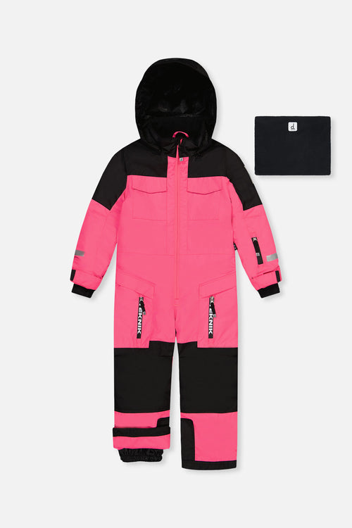 Kids One Piece Teknik Snowsuit Bright Pink