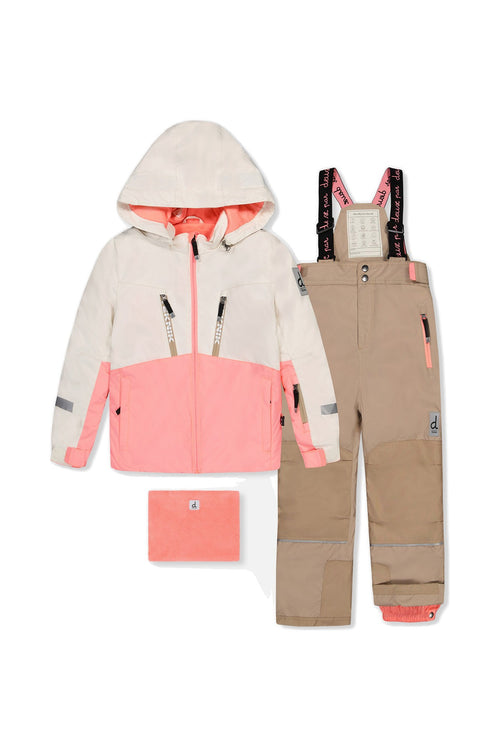 Two Piece Teknik Snowsuit Off-White And Pink - J10TG93_01880
